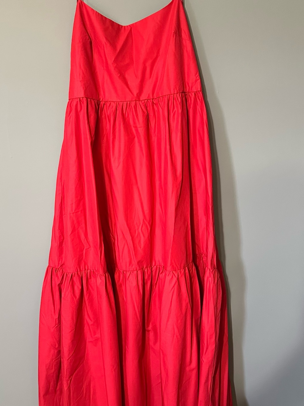 Commense Red Tiered Maxi Skirt